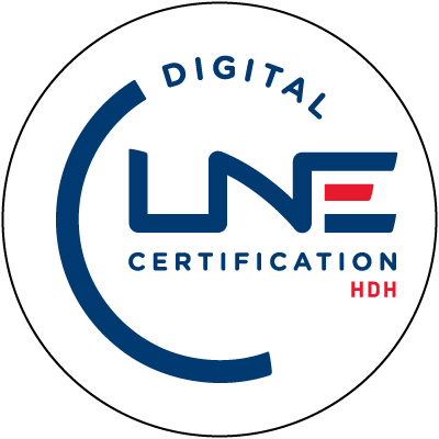 Logo di certificazione LNE - Società di hosting di dati sanitari